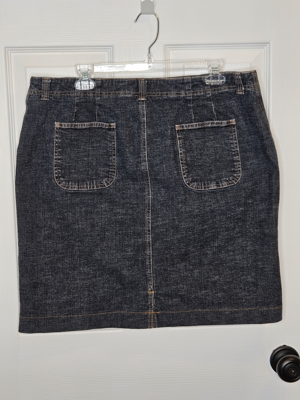 NWOT Reitmans Mini Denim Skirt Plus Size 18 Dark Wash Front Pockets - Picture 9 of 11